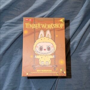 NIB POPMART x POPLAND Labubu Timber Workshop Fluffy Plush-Playing On The Swing